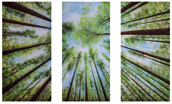 Triptique hypnotique arbres